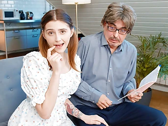 Ultra-kinky student comes to seduce her teacher into a hard screw